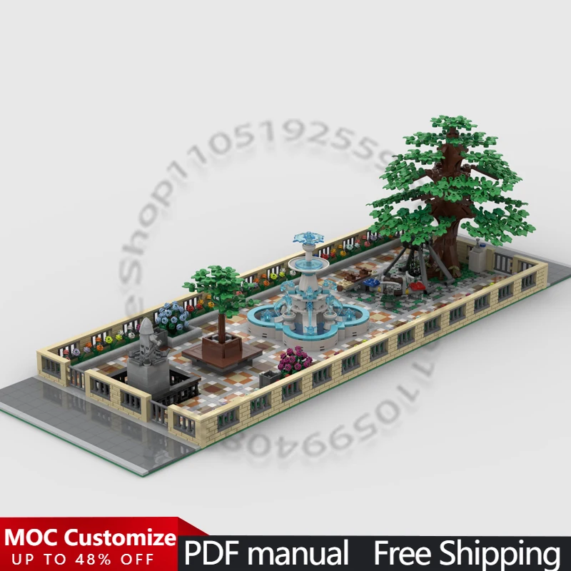 2327 pièces de construction modulaire, parc urbain MOC, conception de blocs de construction modulaires personnalisés, modèle éducatif, jouet de bricolage pour garçon, cadeau de festival