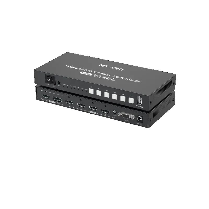 4K 60Hz DP & HDMI Video Wall Controller Processor Multiviewer 2x4, Multi Screen Splicer 2 In 4 Out