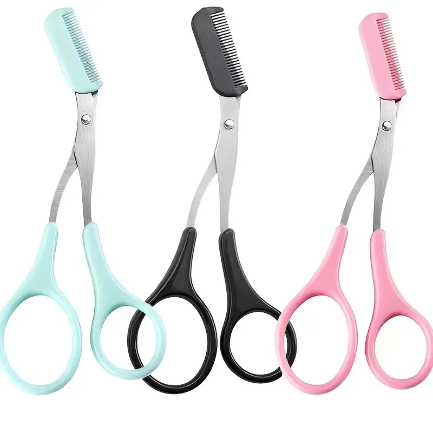 Eyebrow Trimmer Scissors with Comb for Women & Men: Shaping Cut Comb, Non-Slip Finger Grips - Beauty Accessory for Hair Removal