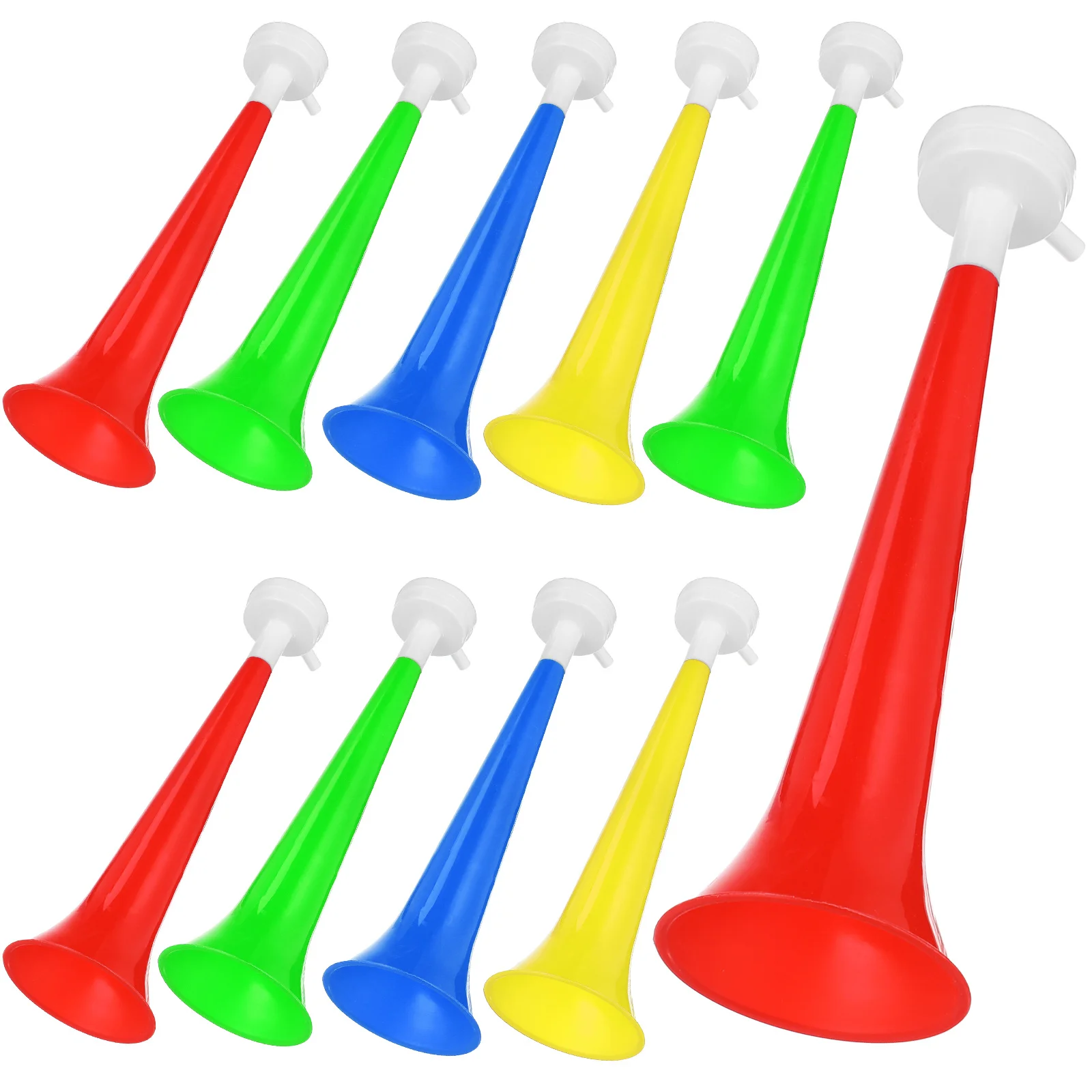 10Pcs Colorful Plastic Horn Trumpet for Kids Entertainment and Music Development Ideal Cheering Prop for Sports Match Concert