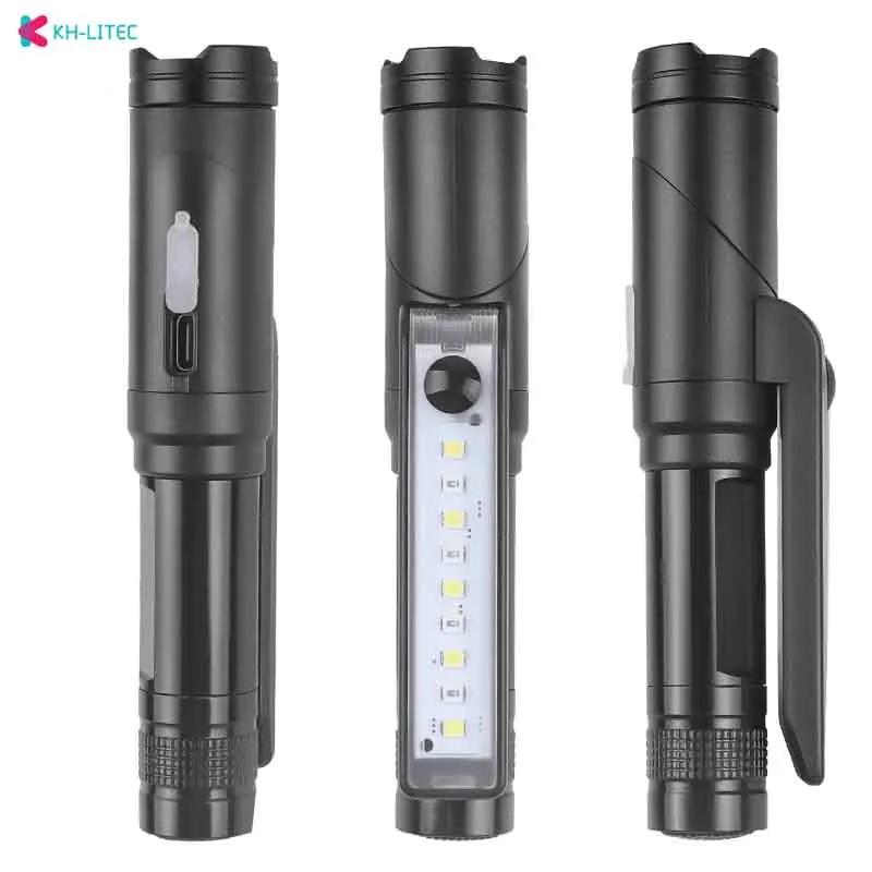 Led Flashlight Handfree Dual Fuel 90 Degree 400LM 5 Modes Waterproof Magnet Mini Lighting LED Torch Outdoor