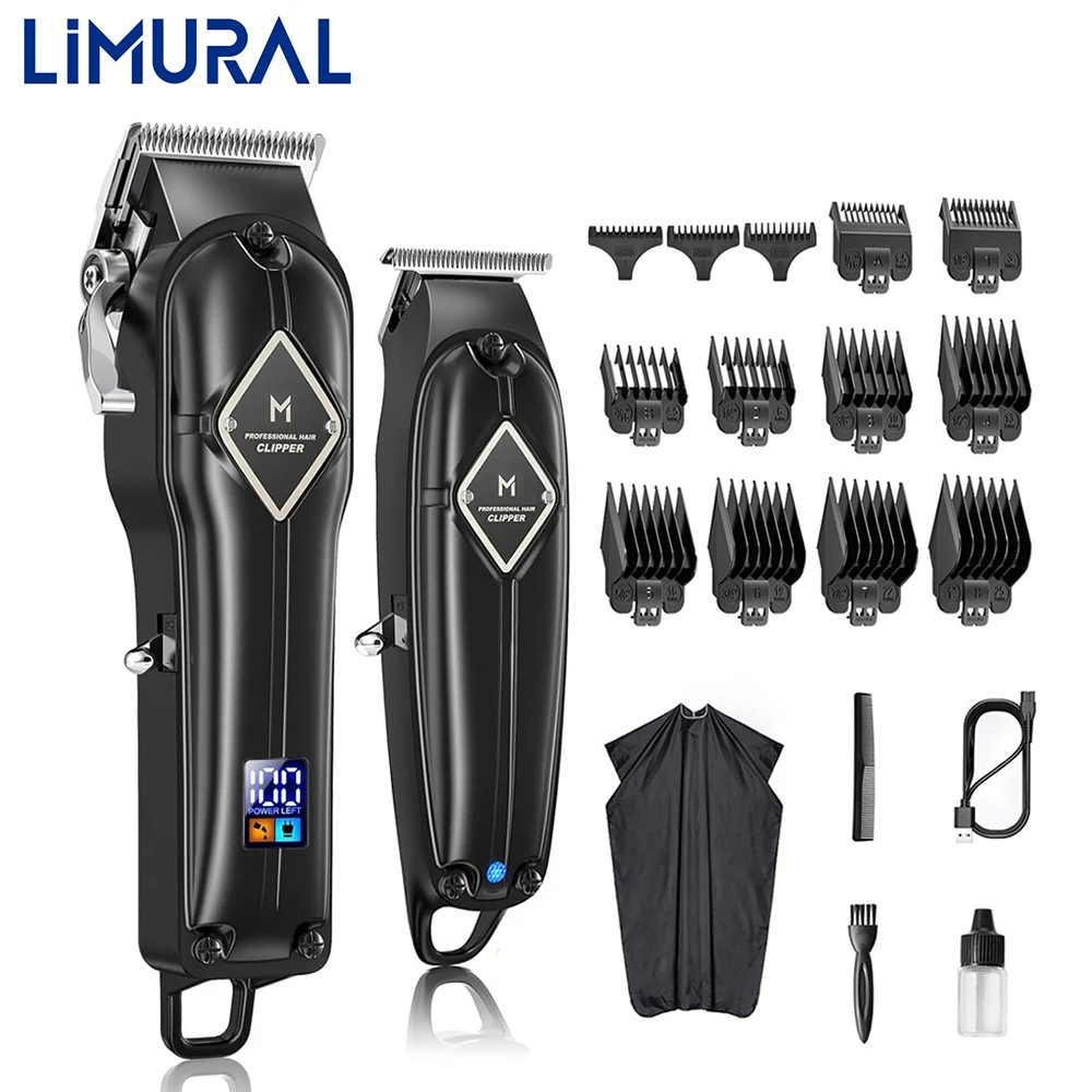 

2024New Limural Electric Hair Clipper Professional Wireless Hair Cutting Kit Beard Trimmer LED Display Blade Trimmer Clipper set