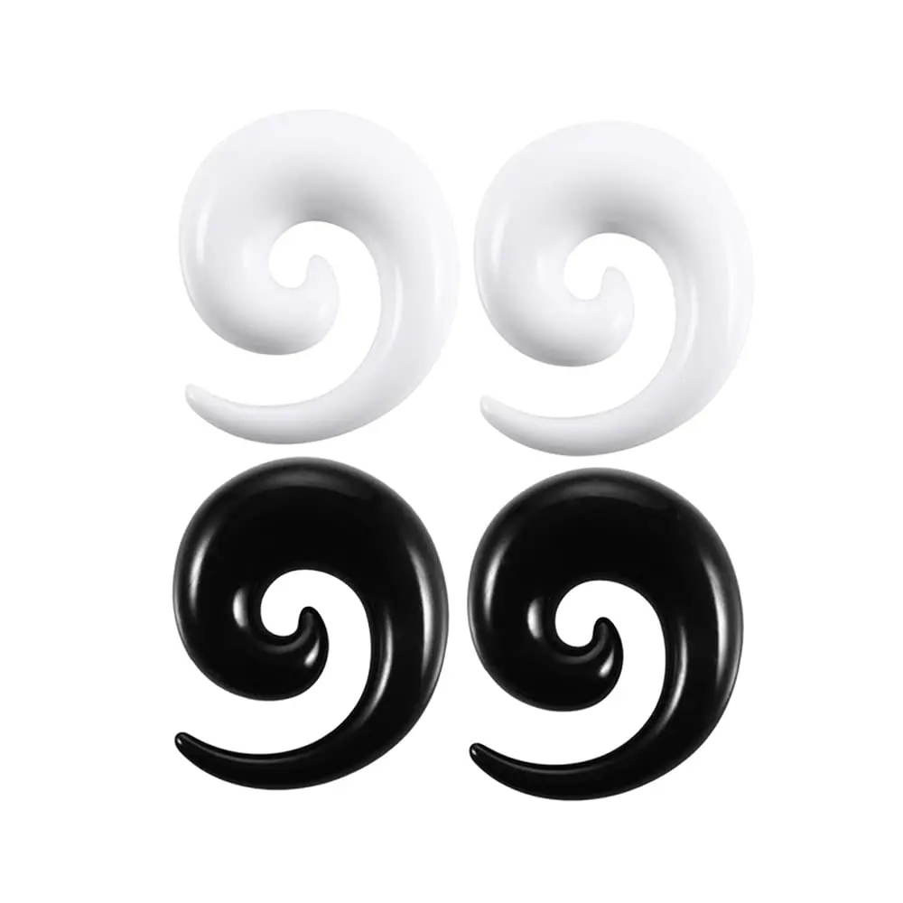 1/2/4pcs Set Acrylic Spiral Snail Ear Tapers Plugs Tunnels Expander Gauges Twist Earrings Stretching Body Piercings Jewelry