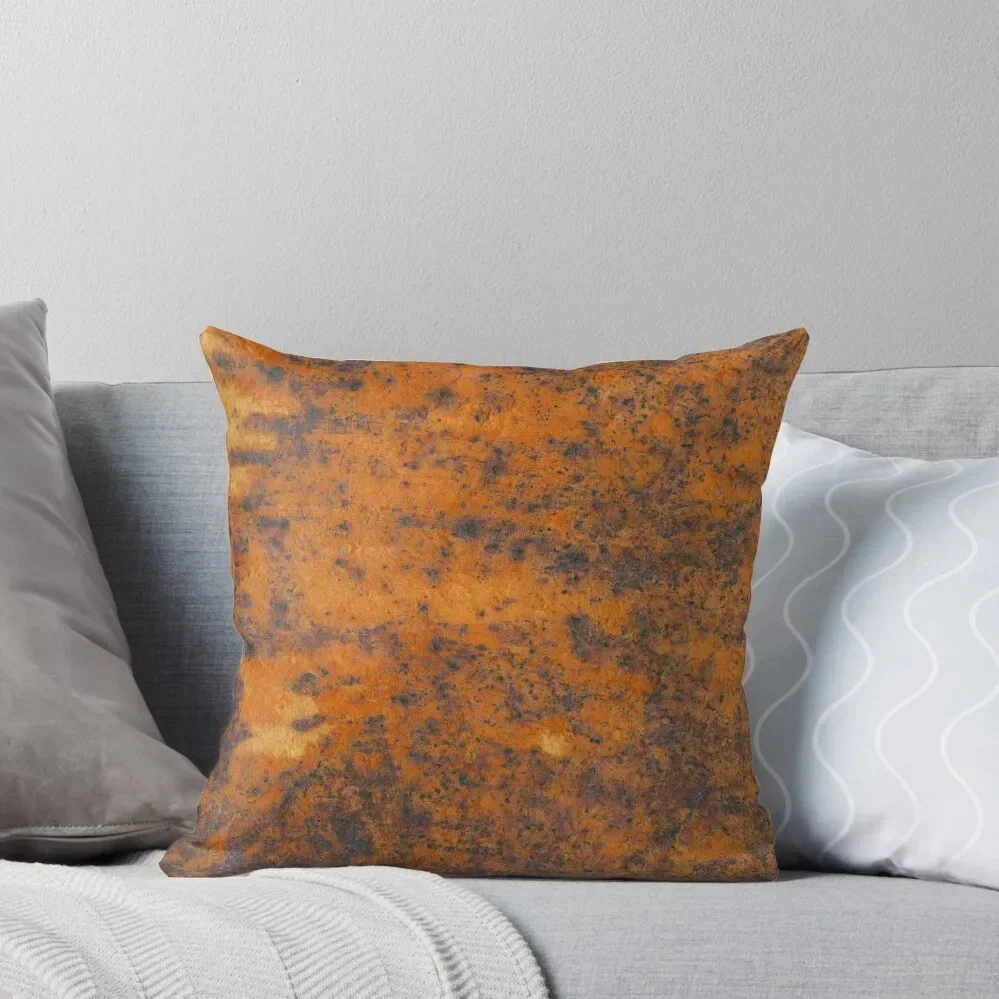 

Orange rust texture - red rusty metal background Throw Pillow Embroidered Cushion Cover Decorative Sofa Cushion pillow