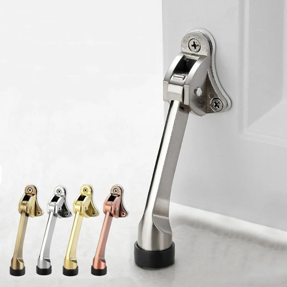 Kick Down Door Stopper Zinc Alloy Foot-Operated Lever Door Stop Holder Non-Slip Door Stop Home Door Buffer Fixer Hardware ﻿