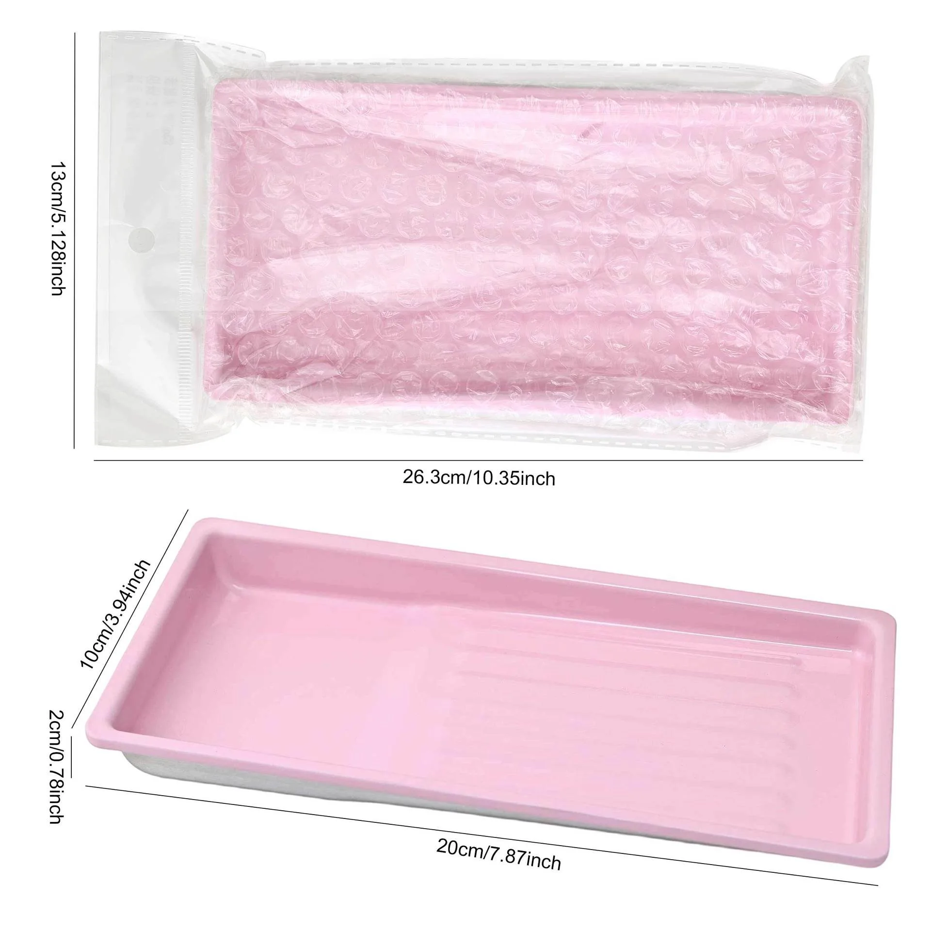 1 Multi-Color Square Storage Tray, Nail Salon Accessories and Tool Display Disinfection Tray, Stainless Steel Metal Plate 2