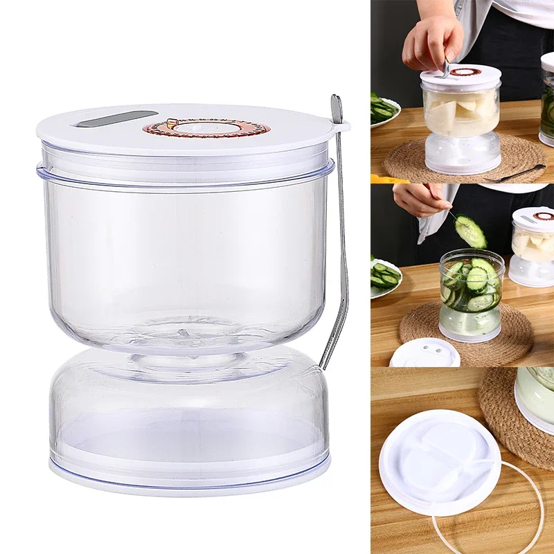 1pcs Pickle Hourglass Jar with Filter Vent Cucumber Pickle Olive Dry-wet Separation Pickle Jar Korea Home Kimchi Making Tools