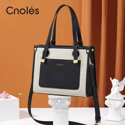 Cnoles Fashion Square Women Handbag Shoulder Bag Geometry Rose Pattern Large Capacity Crossbody Bags Shopper Bag