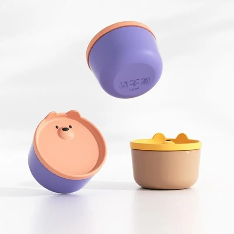 

U13F Cartoon Bear Pattern Bowl Baby Complementary Bowl Drop Resistant