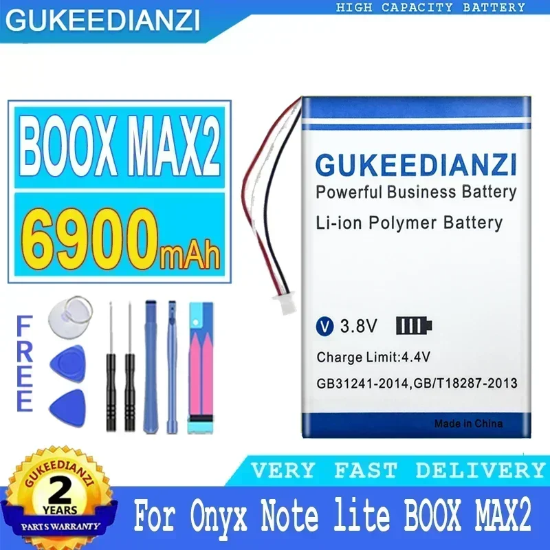 휴대폰 배터리, Onyx BOOX 2588158 MAX 2 MAX2 노트 라이트, 전자책 디지털 스마트폰 배터리, 6900mAh 고용량