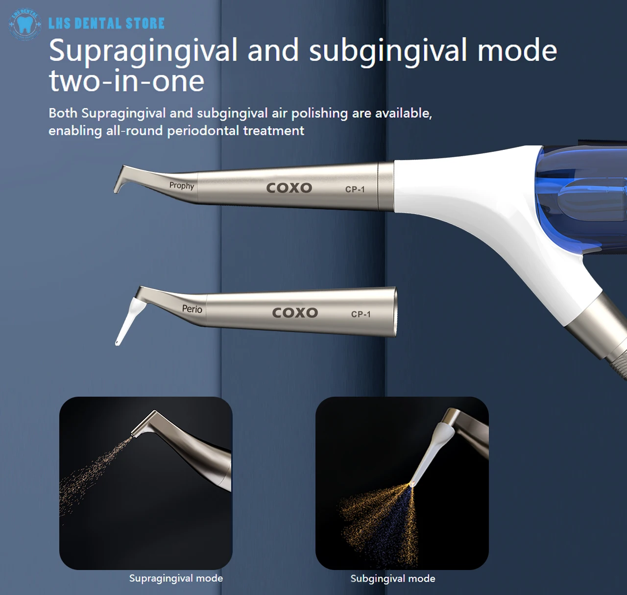 COXO Dental tools - Tooth whitening and polishing machine - Abrasive sandblasting machine -4-hole sandblasting system CP-1