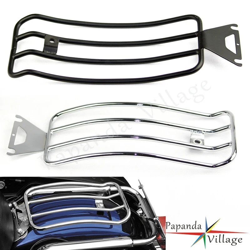 

For Harley Road King Touring Electra Glide FLHT FLTR 98-04 Motorcycle Black Rear Fender Luggage Rack Shelf Support Frame Holder