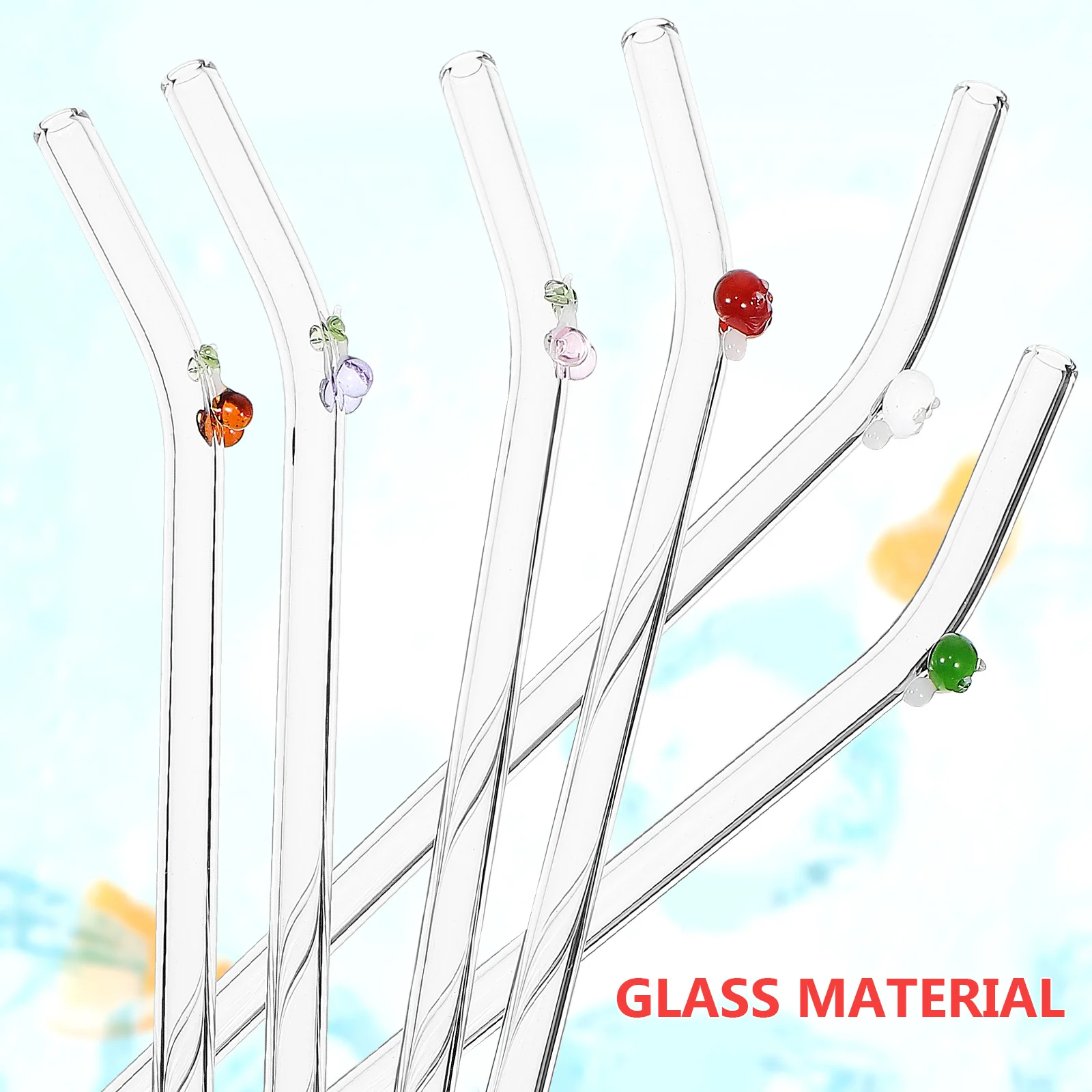 

1Set Reusable Glass Straws Drinking Set with Cleaning Brush Clear Smooth Straws for Milk Tea Ice Coffee Water Beverages Daily
