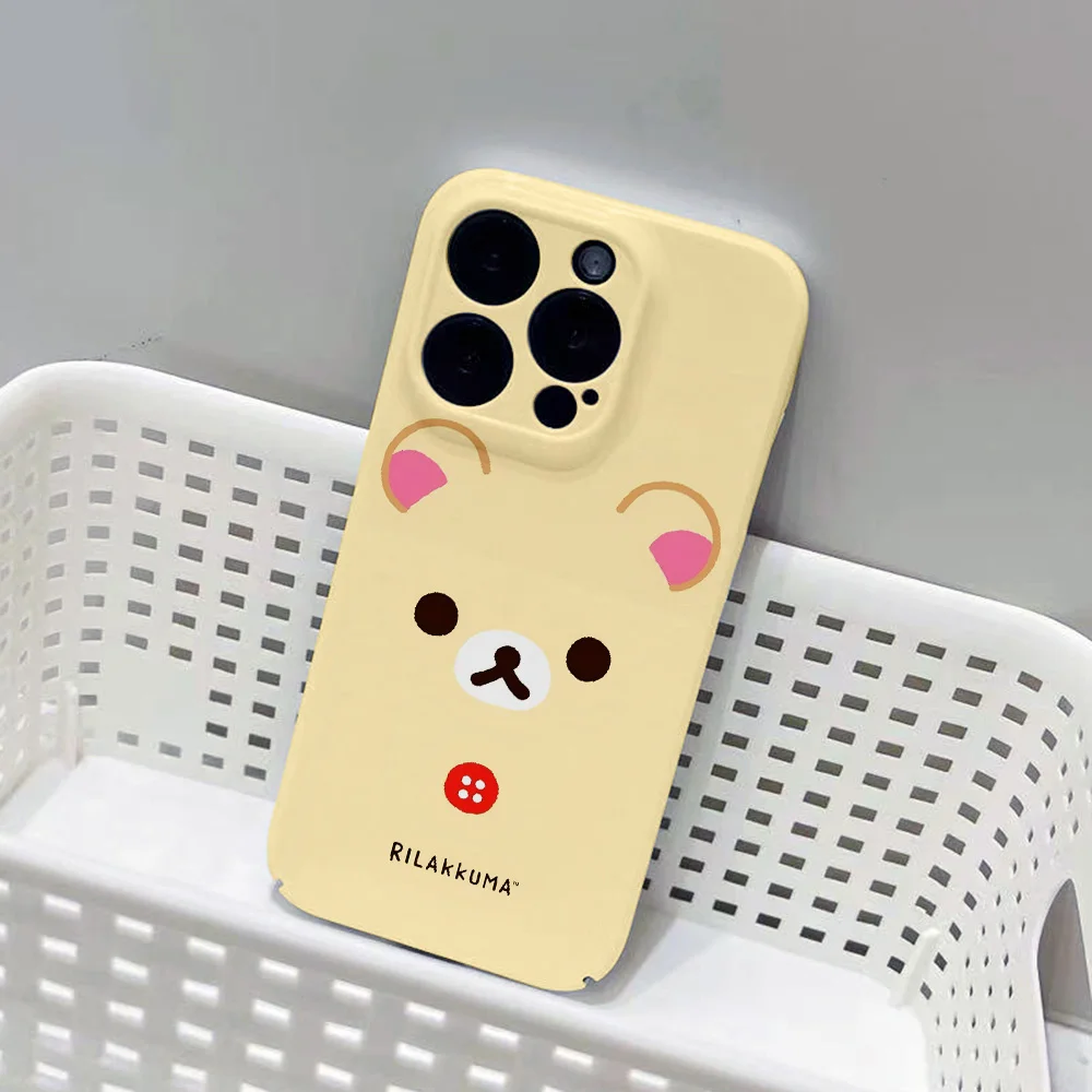 Чехол для телефона Kawaii Rilakkuma Bear для Samsung Galaxy S20 S21 S22 S23 FE Plus Ultra 4G 5G, глянцевая пленка, жесткий чехол из ПК