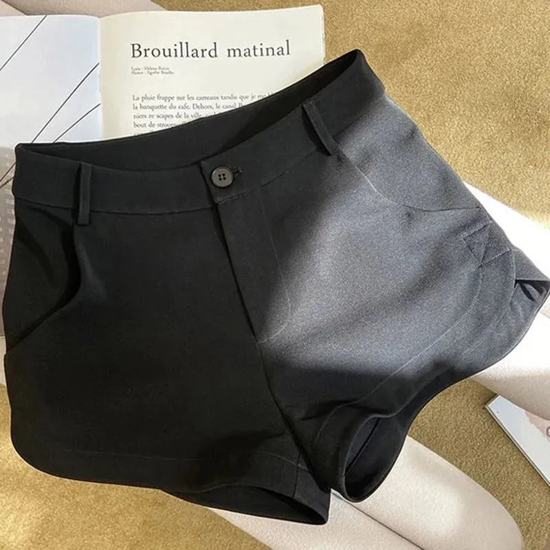 

Корейские летние шорты-костюмчики для женщин: модные повседневные черные шорты с высокой талией, стильные дышащие шорты в стиле Харадзюку для женщин