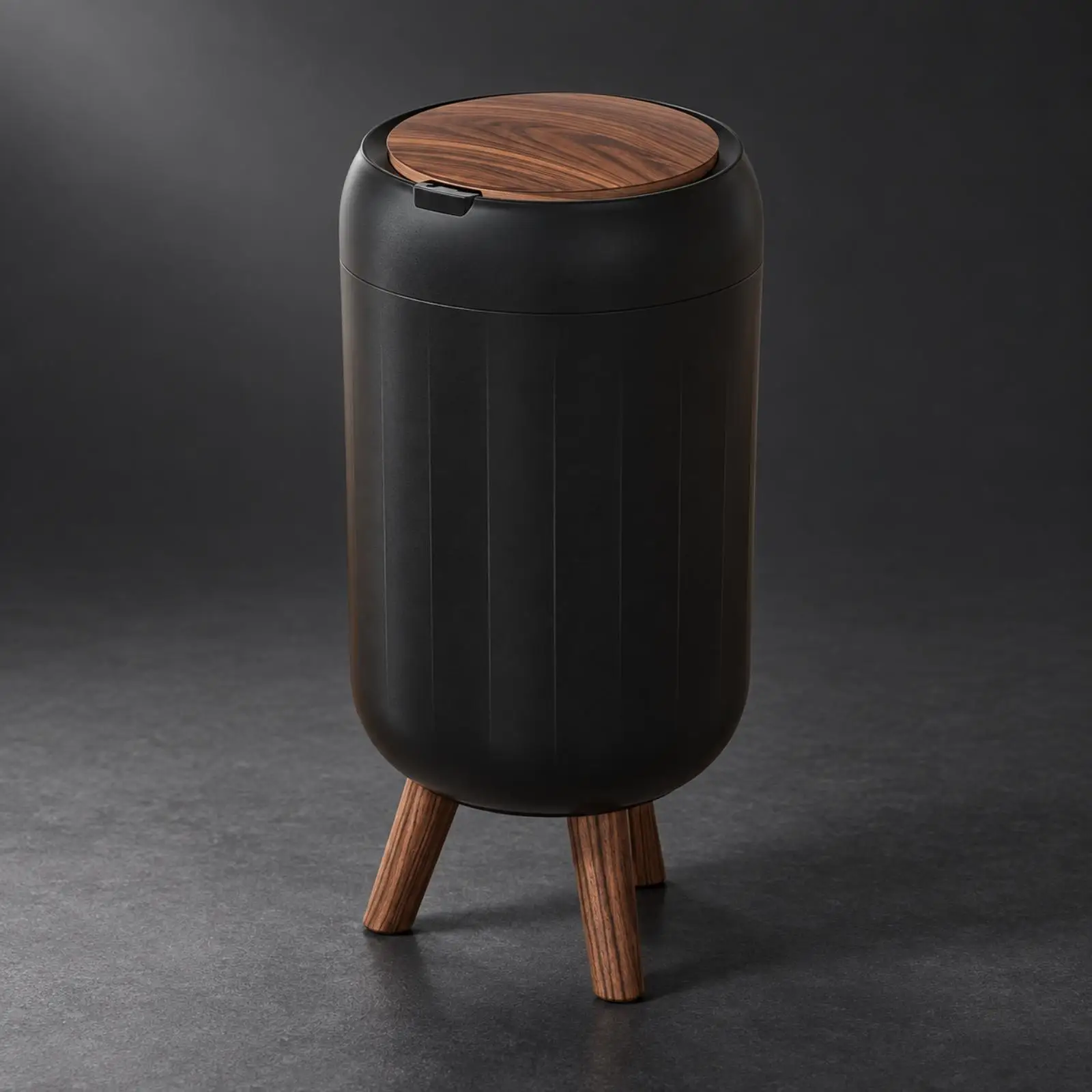 Touchless Induction Trash Can 28L Smart Sensor Garbage Bin with Wood Grain Lid for Kitchen Bedroom Bathroom Sleek Modern Design
