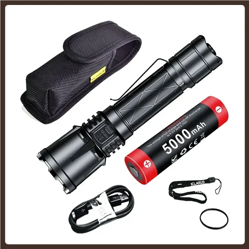 

KLARUS XT21X Pro Super Bright 4400Lumen Patented Tail Dual-Switch LED Rechargeable Tactical Flashlight Torch with Battery