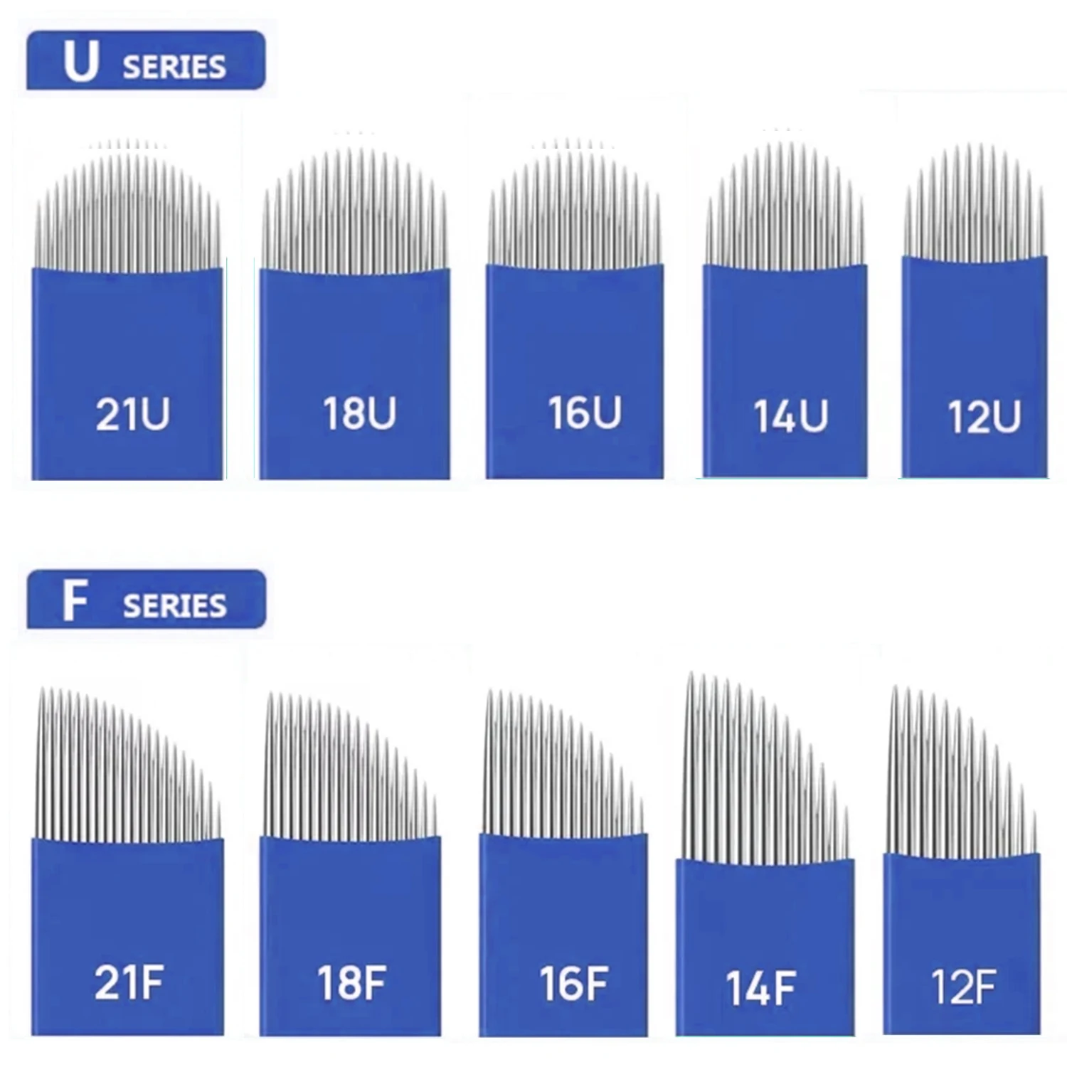 50/100Pcs Blue Microblading Needles Tebori Blades Tattoo Needles 0.20mm Manual Eyebrow Blades For Embroidery Manual Tattoo Pen