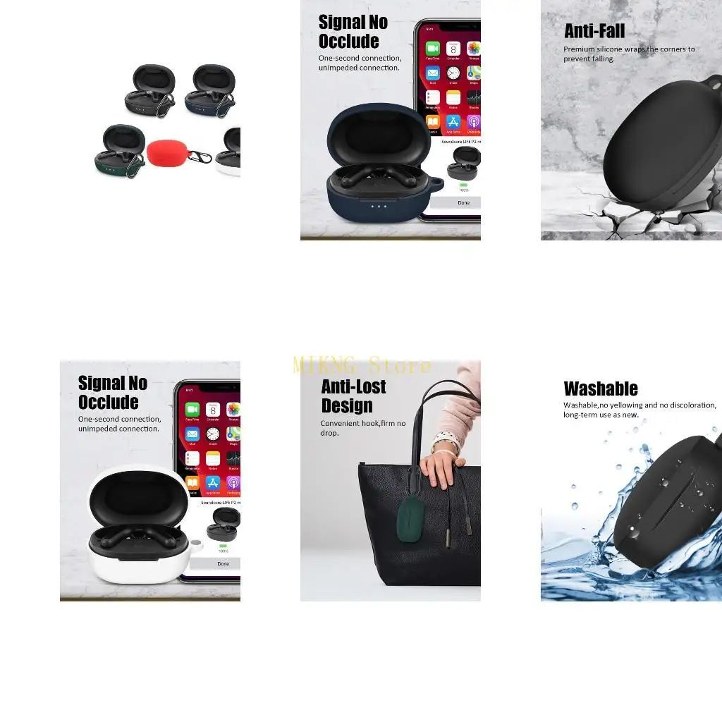 

Housing for Anker Life P2 mini Shockproof Wireless Earphone Protective Sleeve Impact-resistant Cover best sale