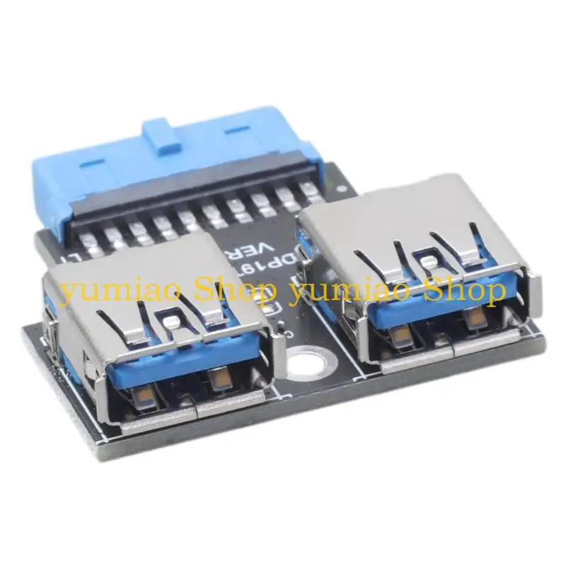587B USB3.0 19 20 Pin Female to Dual USB3.0 A Female Motherboard Adapter Converter