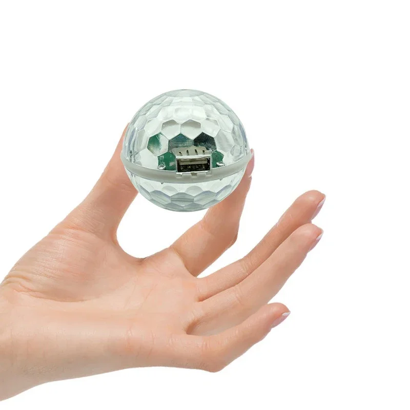 البوب USB تيار مستمر 5 فولت مزدوج الرأس ديسكو الكرة ضوء المرحلة التحكم بالموسيقى أندرويد أبل الهاتف الملونة Dj ضوء عيد الميلاد حزب ضوء الاطفال