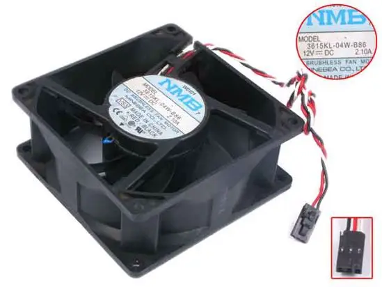 NMB-MAT 3615KL-04W-B86 VS3 DC 12V 2.1A 92x92x38mm 3-Wire Server Cooling Fan