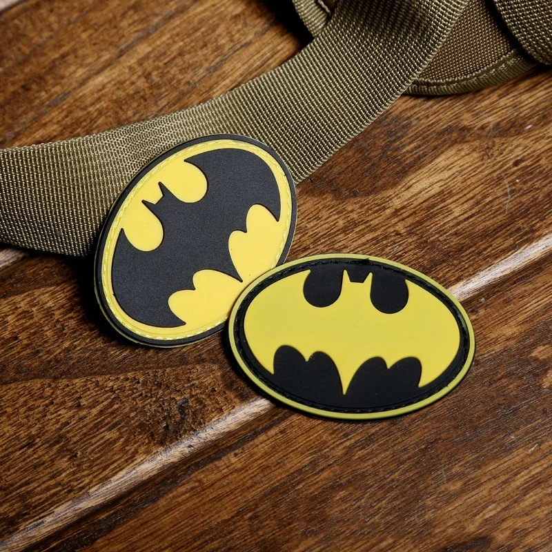 Bat Badge PVC Hook&Loop Patches Military Fan Morale Badges on Backpack Decoration Sticker Tactical Accessories