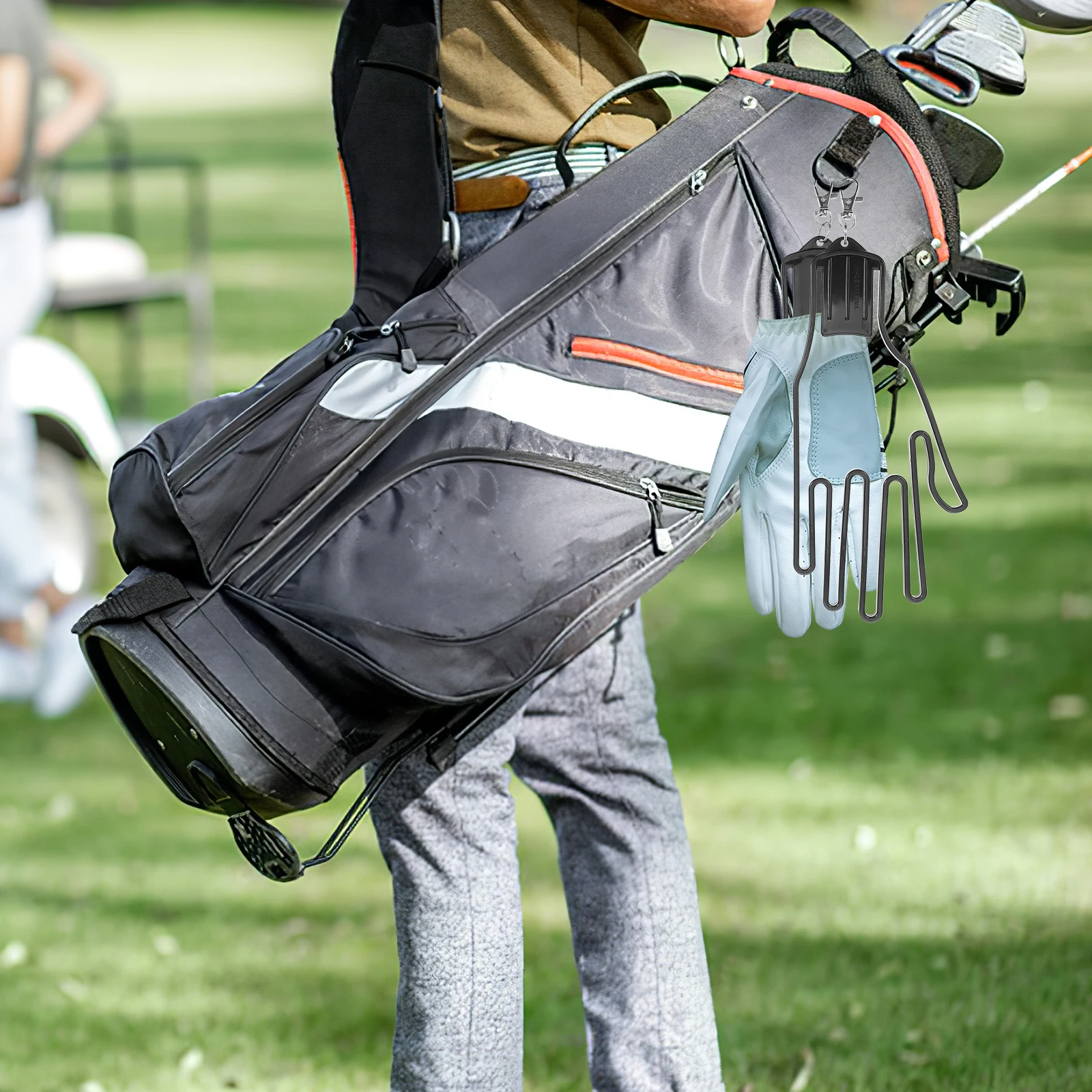 

2 Pcs Golf Glove Holder Rack Stand Gloves Displaying Racks Allow 250 Characters Attachable for Bag Storage Accessories