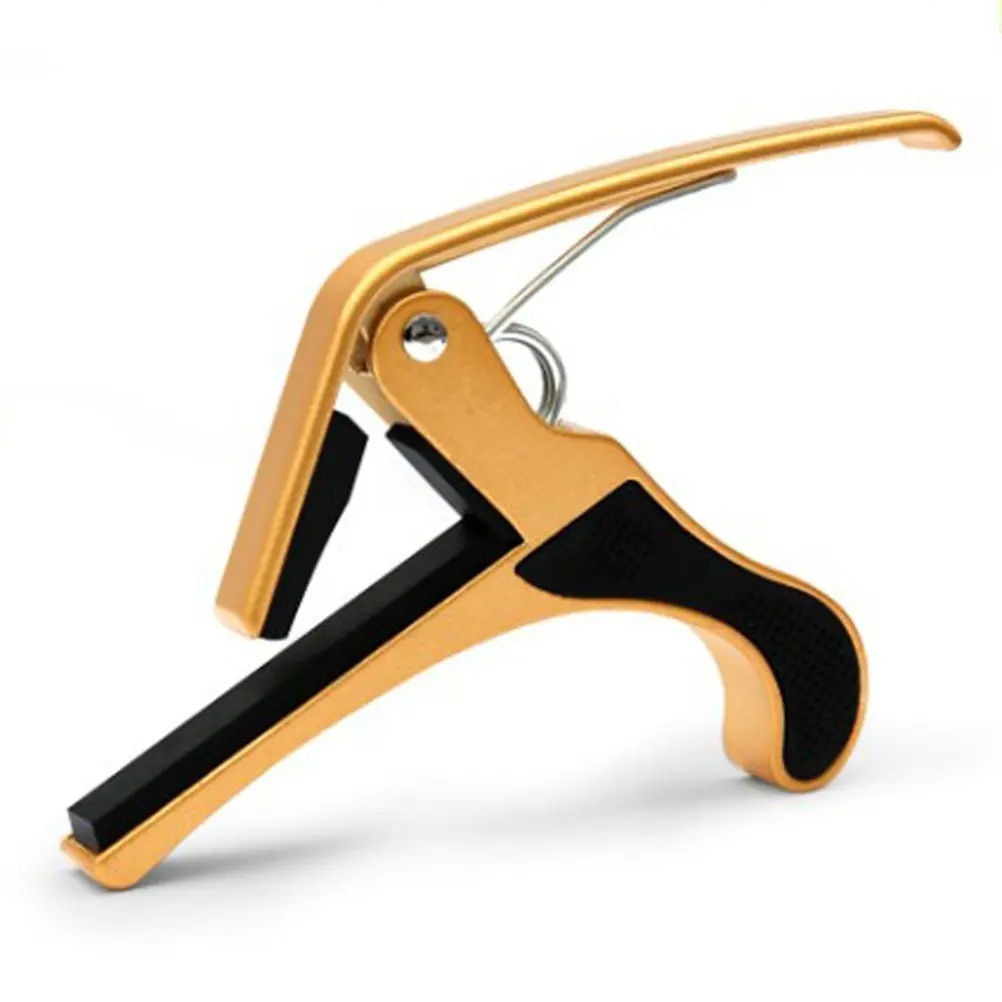 Golden Guitar Capo Zinc Alloy Construction for Acoustic Electric Guitars Easy Tone Shift Without Fingering Change 10x6x3cm Metal