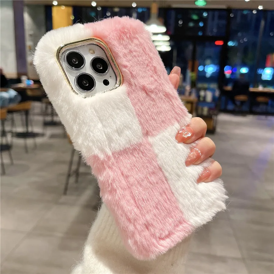 حافظة قطيفة منفوشة شبكية ذاتية الصنع لهاتف آيفون 17 برو ماكس C ase 17 إير آيفون 16pro 15 14 13 12 11 برو ماكس غطاء 15Pro 13pro 14pro كابا