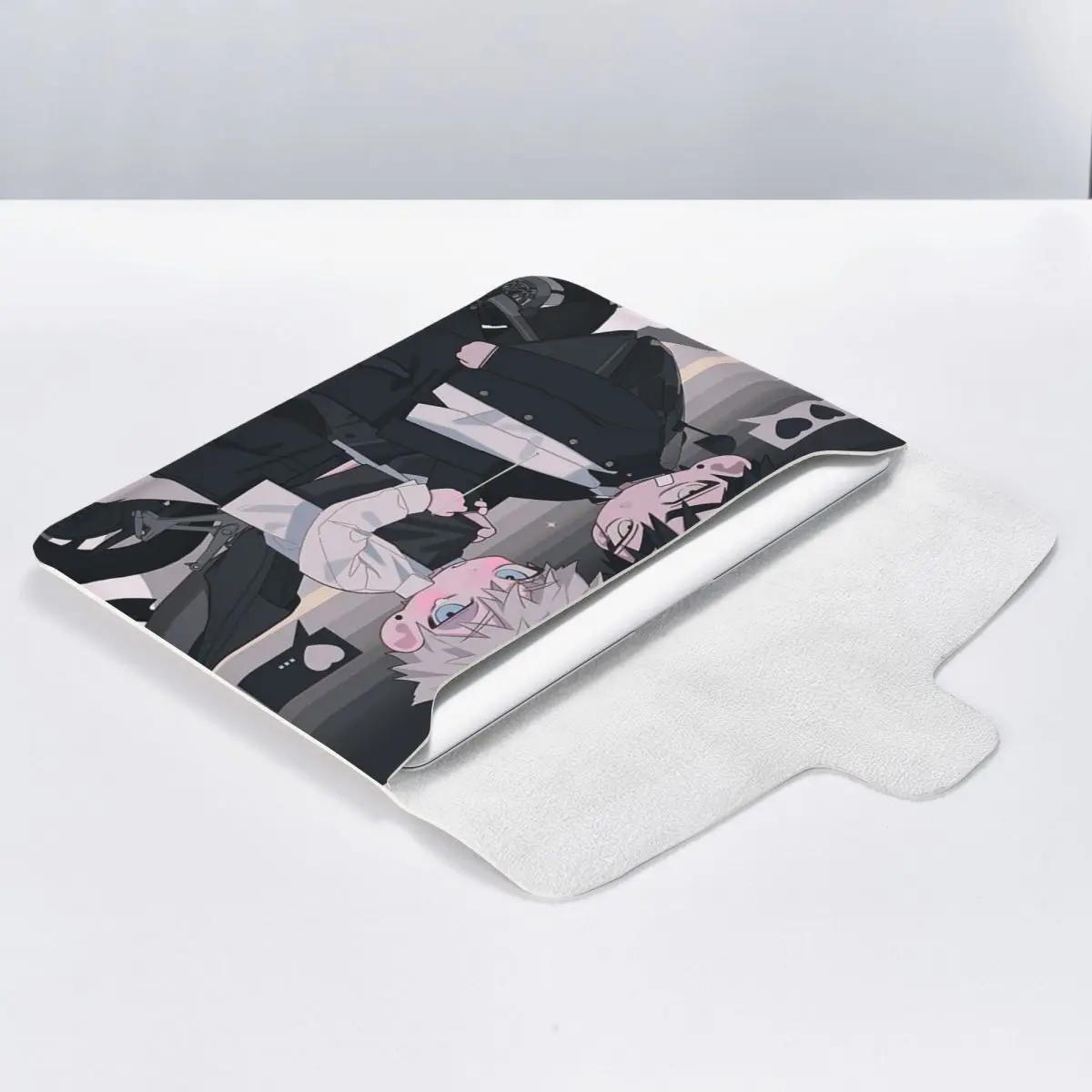 Link Click Anime PU Leather Horizontal Laptop Sleeve Shockproof Soft Lining Notebook Case 13 Inch