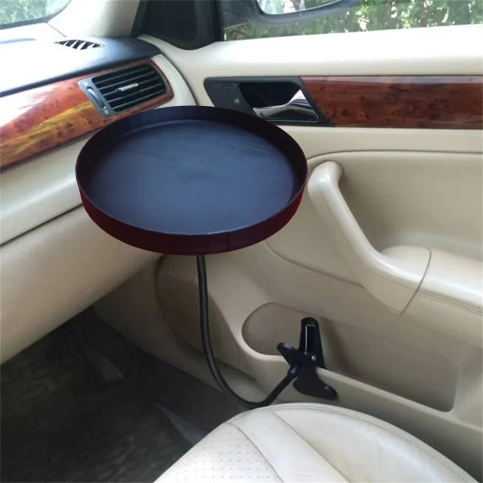 Soporte de abrazadera para bandeja de comida de coche, soporte para bebidas, mesa móvil, soporte para taza