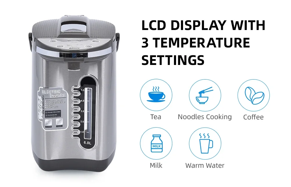 Customized 3L/4L/5L/6L capacity water heater electric automatic hot water insulation pot