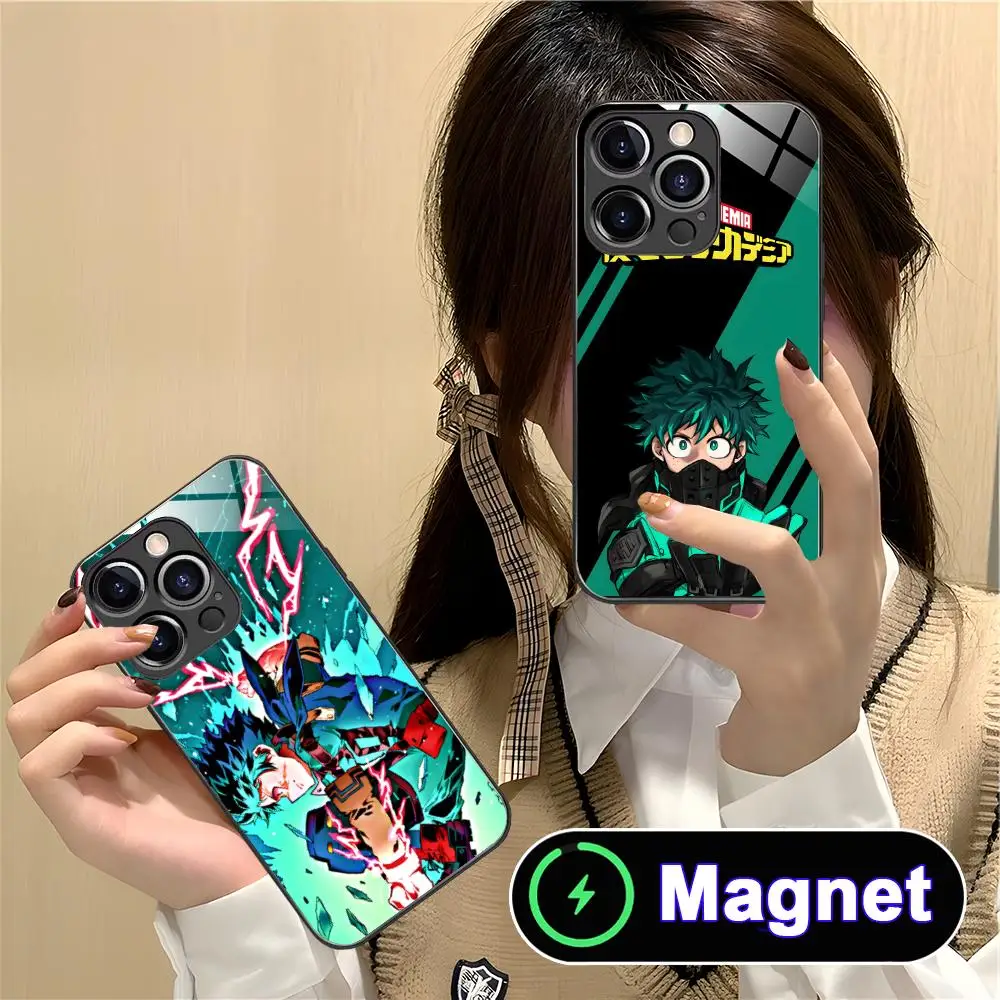 

MHA Izuku Deku Phone Case for iPhone 17 16 15 14 13 12 11 Air Pro Max Plus Mini Glass Magnet Cover