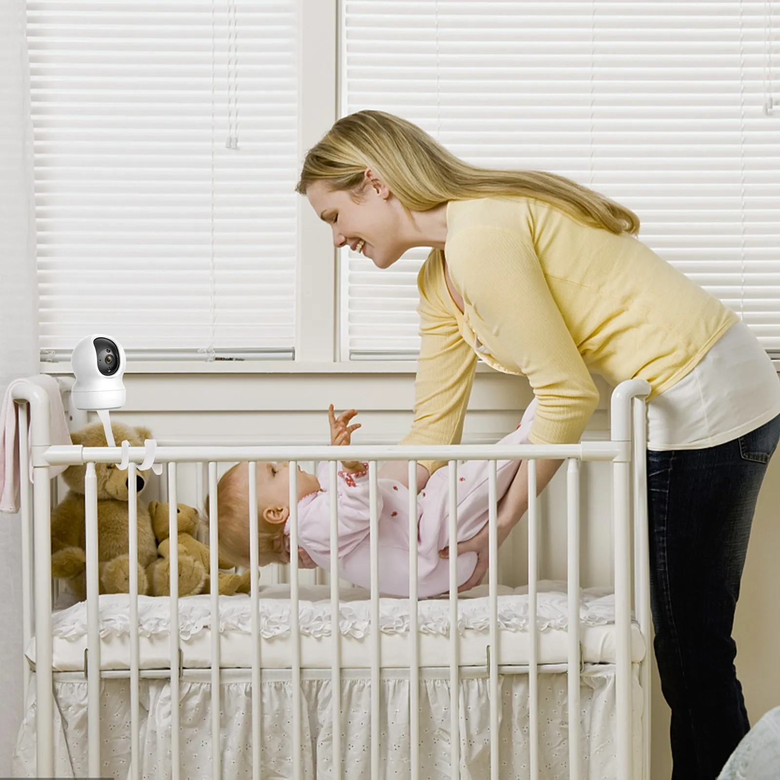 Baby Bed Monitor Mount Silicone Holder Flexible Neck Camera Stand Crib Cot Shelf Universal Monitor Bracket Baby Bed Camera Shelf