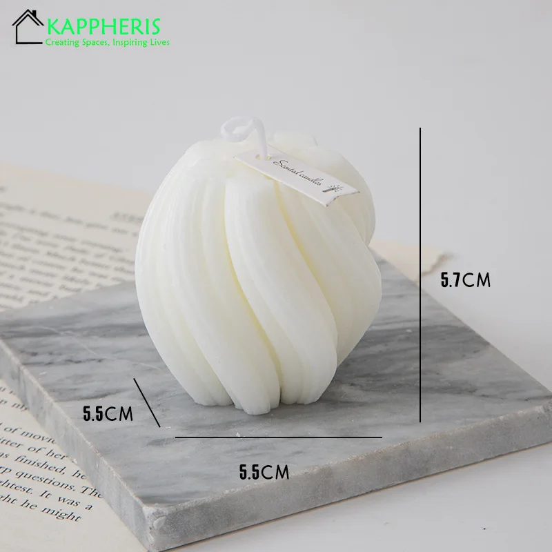 3D Swirl Scented Candles Aesthetic Unique Spiral Curve Aromatic Home Decorative Candles Smokeless In Colored Room Decor