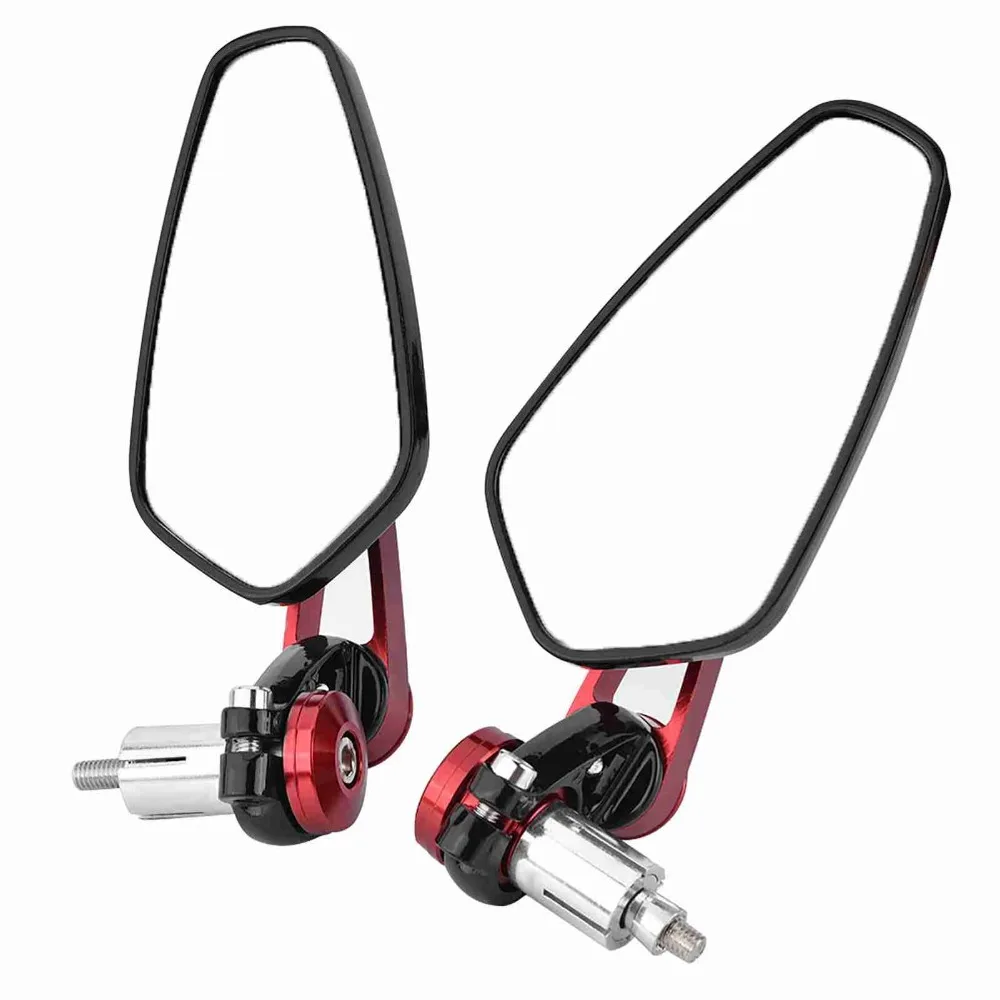 2PCS Aluminum Alloy Bar End Side Rearview Mirrors Universal Rearview Mirror for Universal Motorcycle 7/8 inch 22mm Handlebar
