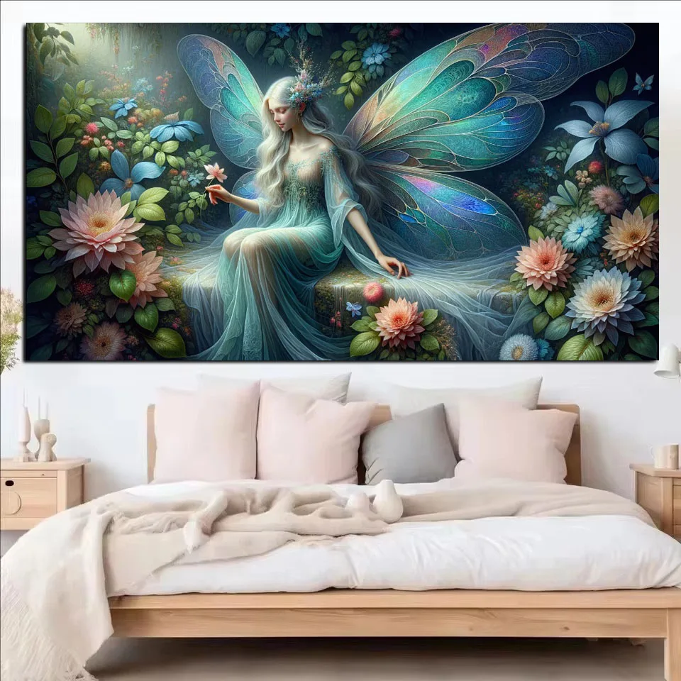 Fantasy Landscape Flowers Butterfly Fairy 5D Diamond Painting Kits Large Size Full Diamond Mosaic Embroidery Cross Stitch Kits