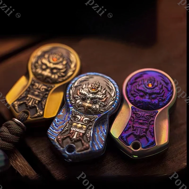 Chimago Mokume EDC Mechanische Push Slider Vier Magnetische Reliëf Patches Fidget Speelgoed Angst Speelgoed Volwassenen Vinger Spinners