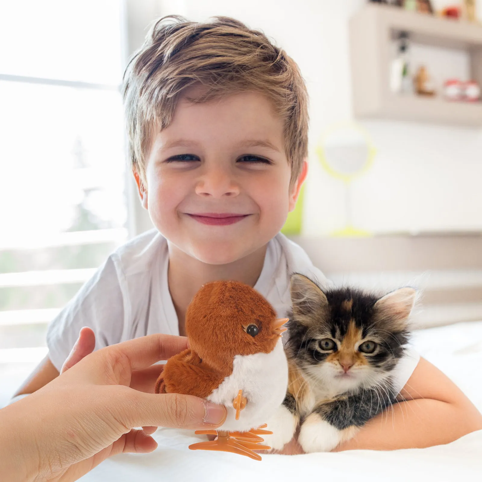 

Заводная игрушка-воробей: забавная мультяшная игрушка на пружинке, развивающий подарок для детей, сувенир для Пасхи и Рождества