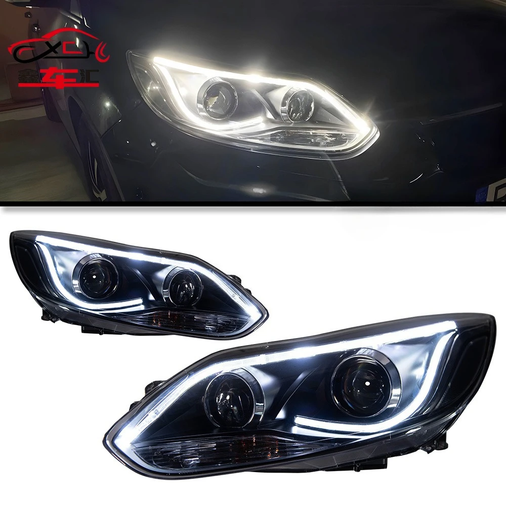 

XCH Auto Parts For Ford Focus Headlights 2012-2014 latest Styling LED Daytime Lights Dual Projector Car Accesorios Modified