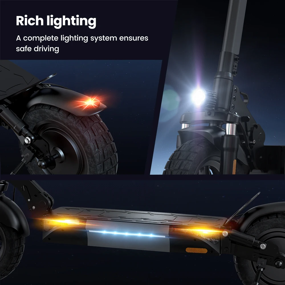 IScooter W9 Elektroroller 1000W Motor 48V14AH Hochleistungs-Lithium-Batterie Unterstützt APP E-Scooter Vordere und Hintere Scheibenbremsen Stadtfahrten Höchstgeschwindigkeit 45KM/H Maximale Reichweite 45KM 10-Zoll-Luftreifen für jedes Gelände Brandneu Original – Detail 9