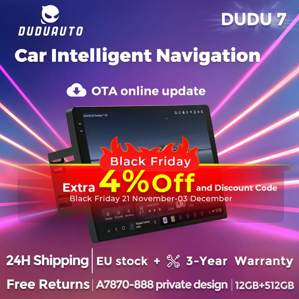 DUDUAUTO DUDU7 Smart System Multimedia Car Radio 9.5inch Android 13 Wireless Carplay For universal VW peugeot BMW etc GPS DSP BT