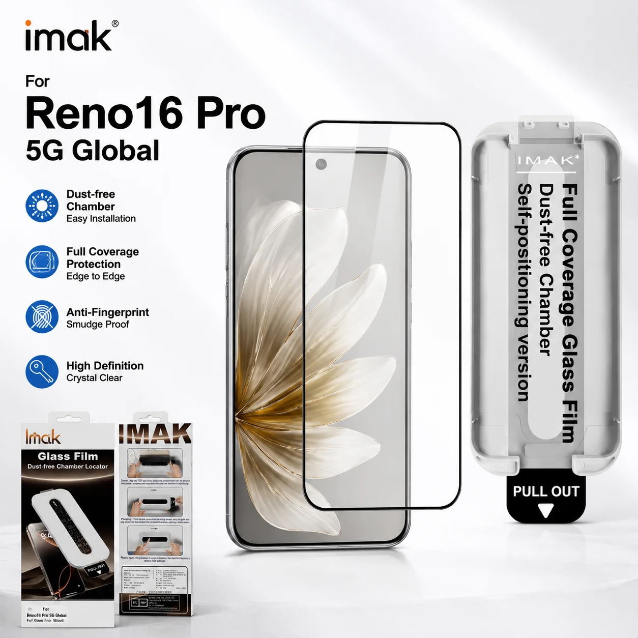 Tempered Glass For Reno16 Pro Reno 16 5G Global Dust-free Protector Film 9H Hardness HD Clear FM0006