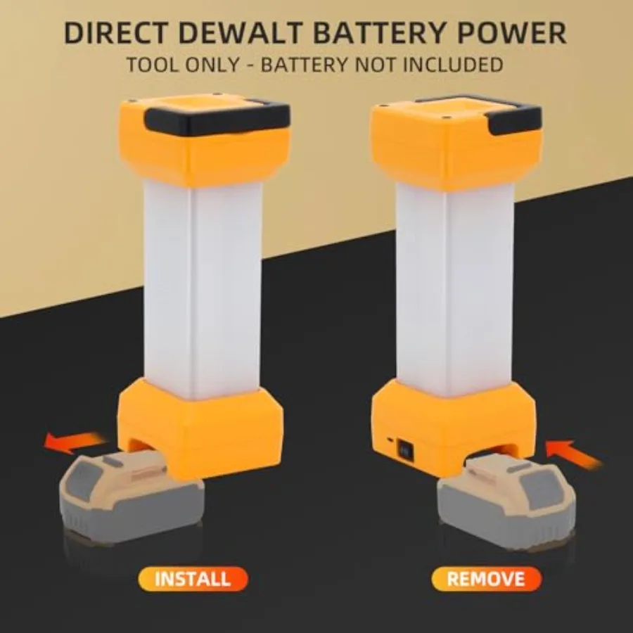 2900LM 20V LED Light Compatible with DEWALT 20V MAX Battery 360° Cordless Portable Jobsite Lamp Emergency DEWALT Camping Lanter