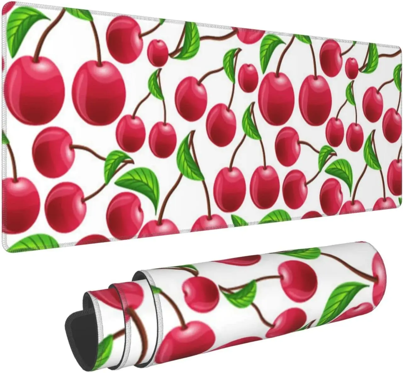 Red Cherries Mouse Pad Large Rectangular Game Mouse Pad for Laptop Office 11.8 X 31.5 Inches  Kawaii Accessories