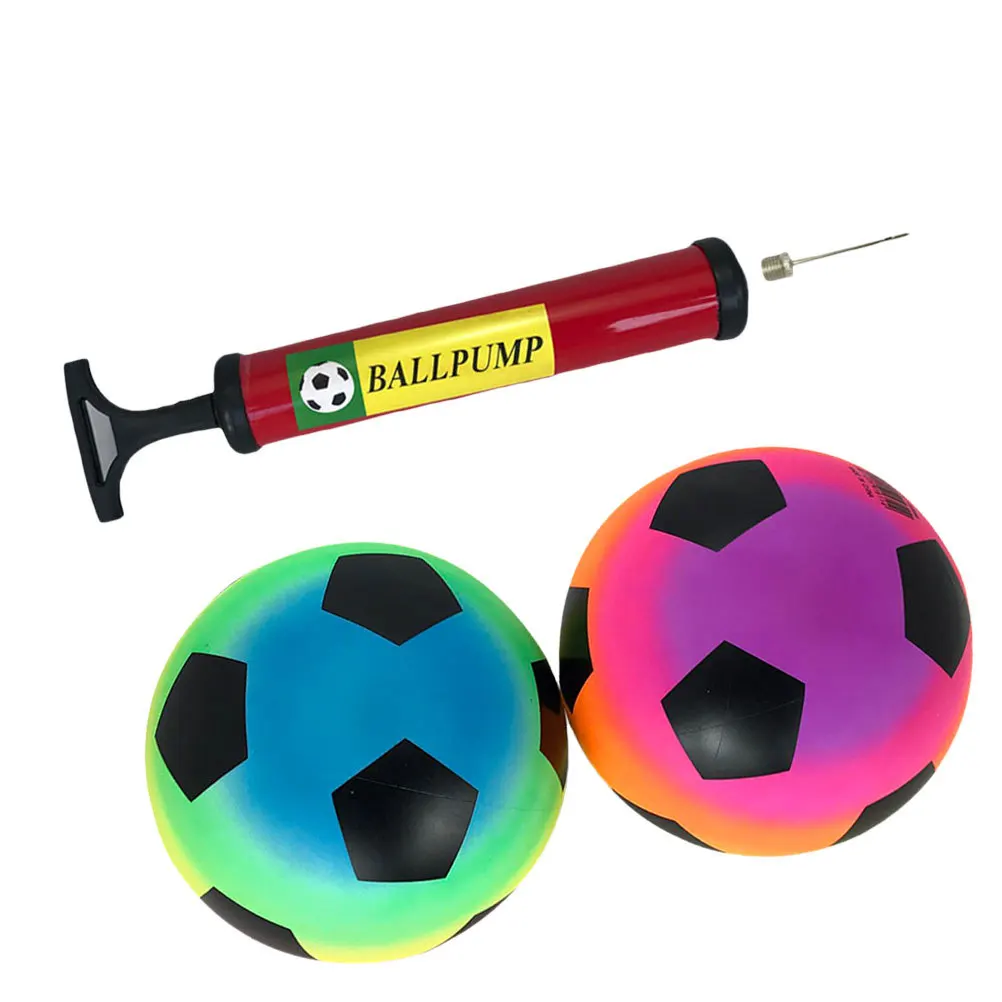 2 pièces ballon de Football gonflable léger couleur vive divertissant enfants groupe jouer drôle ballon de Football gonflable jouet