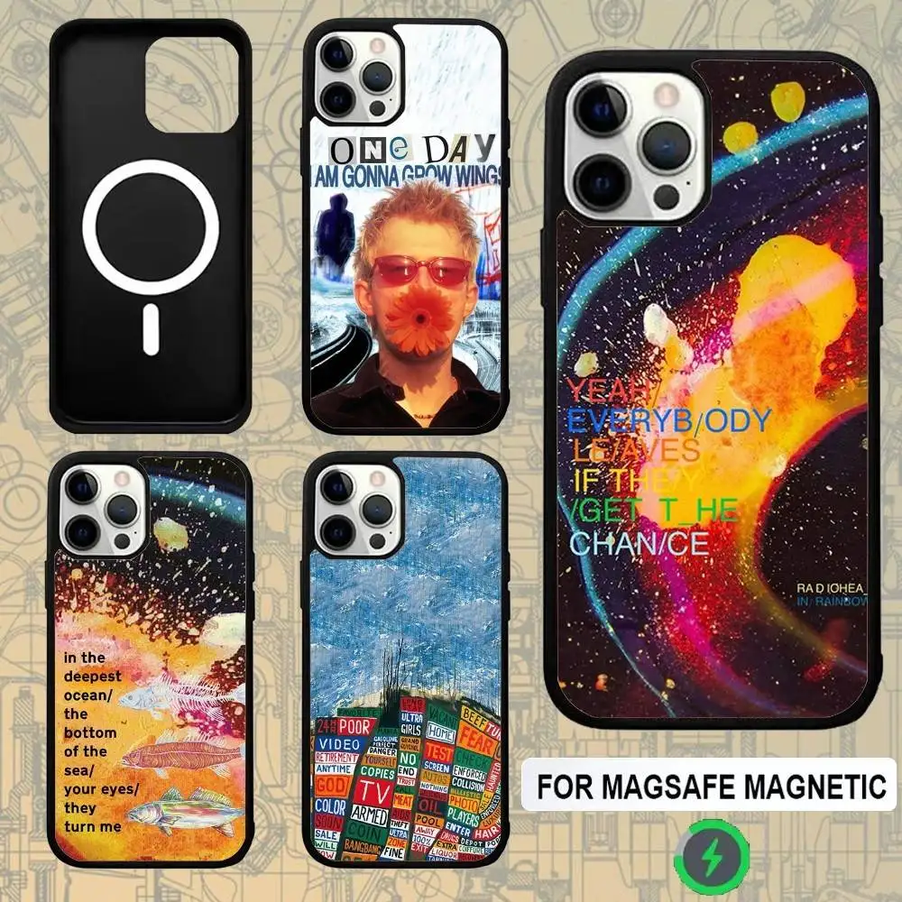 

R-RadioheadS In Rainbows For Magsafe Wireless Charger Case For iPhone 15,16,17,13,14,11,12,Pro,Max,Plus,E,Air,Mini Magnetic