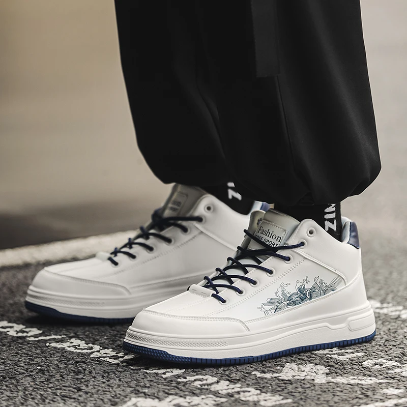 

Мужские кроссовки Высокие лоферы Скейтборд Обувь для спорта и отдыха для мужчин Мужские кроссовки Нескользящие мягкие и удобные новые