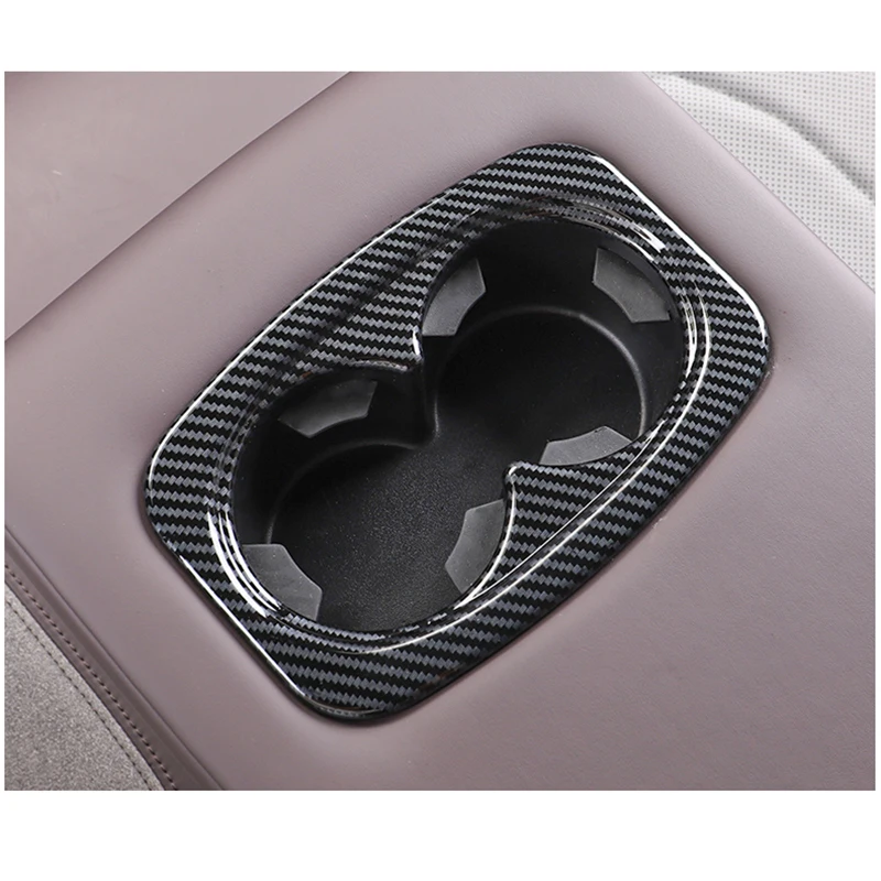 Car rear armrest cup holder frame Trims Carbon Fiber Decoration for Byd Frigate 07 2023 2024 2025 Auto Accessories Modify Parts